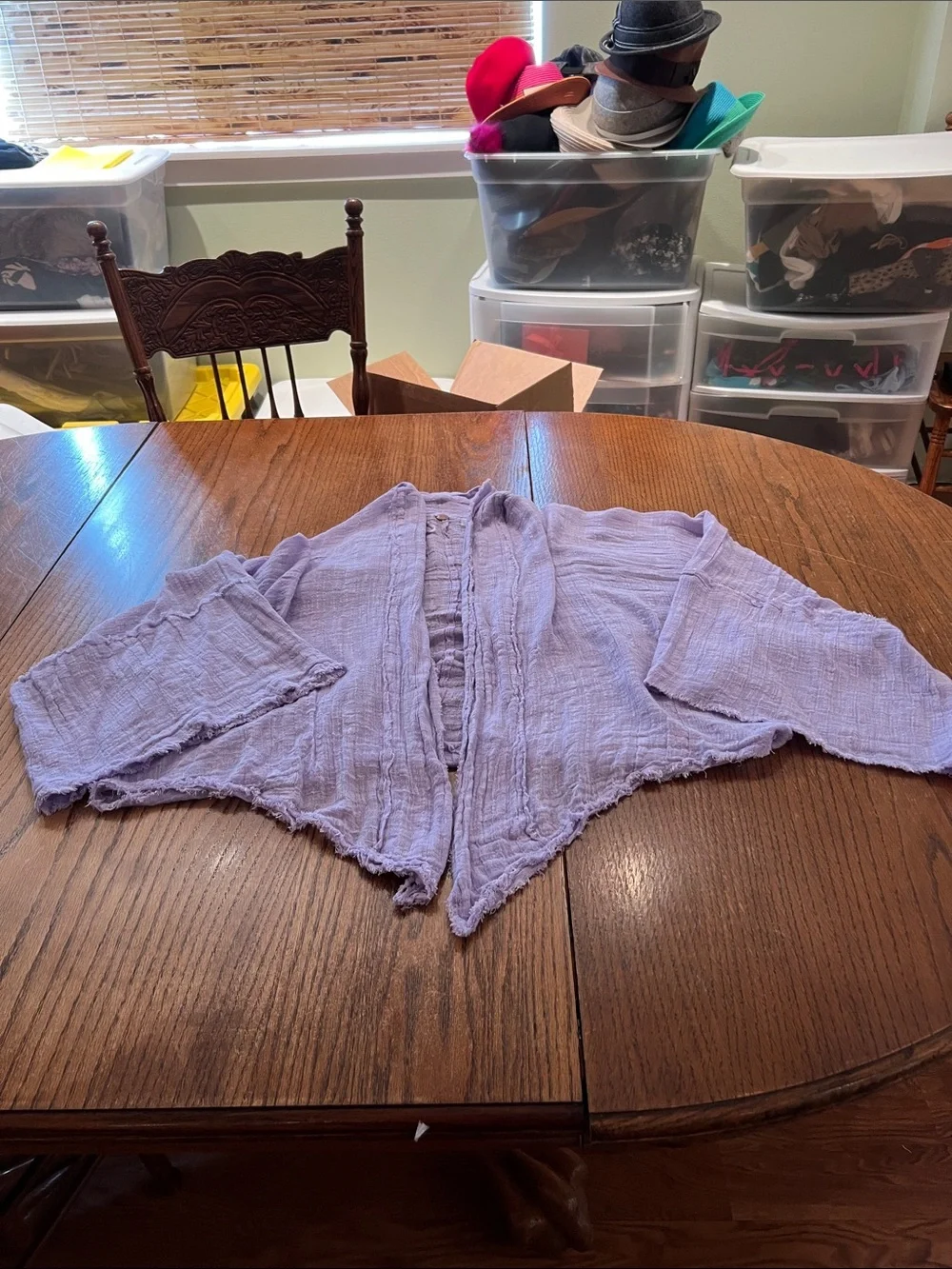 Lavender Lightweight Open Front Top Size M/L